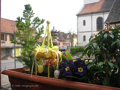 Blick aus dem Restaurant 'Aux deux clefs' in Kintzheim